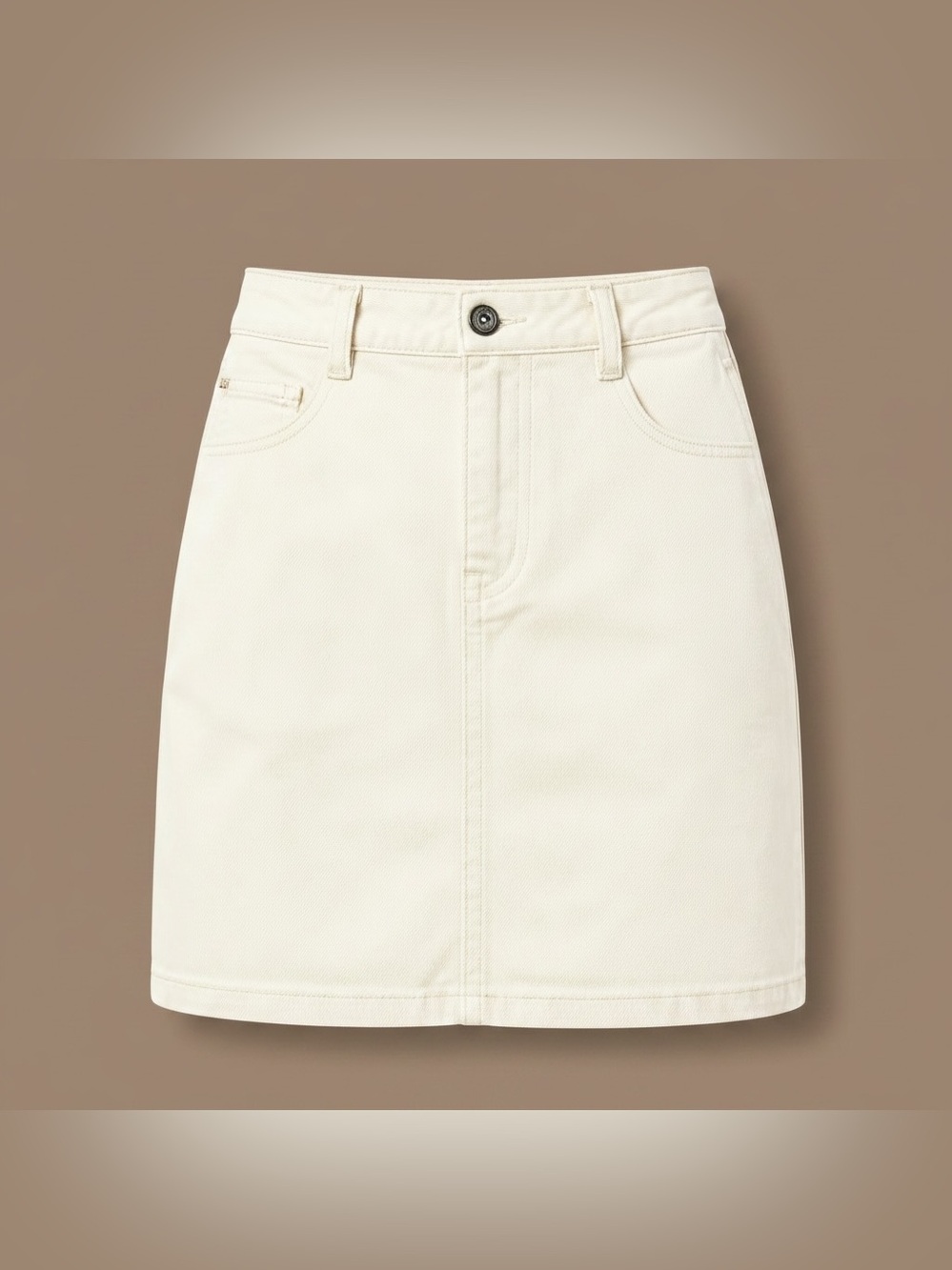 Nasty‎ Gal UK14/US10 white skirt denim jean cotton blend retro mini skirt